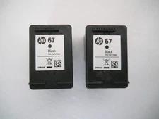 Empty HP 67  Black Ink Cartridge Never Refilled Genuine Lot of 2