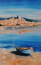 Anne-Marie Briante: The Boat, Lithograph Signed 390ex, Provence