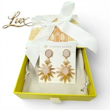 Kendra Scott Allie White Druzy Earrings in Rose Gold. Retail $215