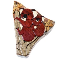 Koala Bear Mom & Cub - Secret Wooden Puzzle Box