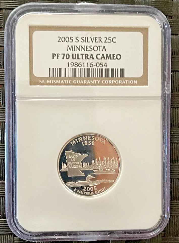 SILVER NGC PF-70 ULTRA CAM 2005-S State Quarters set plus a 2003-S Maine - Image 2 of 4