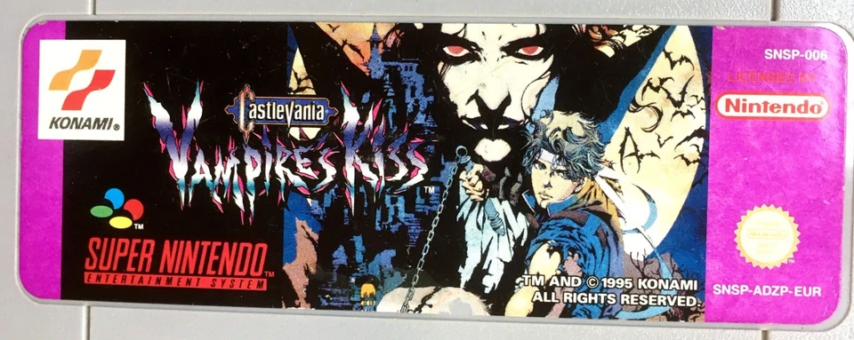CASTLEVANIA VAMPIRE'S KISS - CARTOUCHE 100% LEGIT SUPER NINTENDO SNES PAL EURO - Photo 2/4