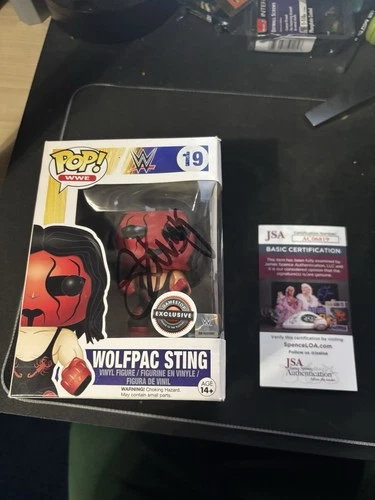 Funko Pop WWE Wolfpac Sting #19 GameStop Exclusive Autographed W/ Protector