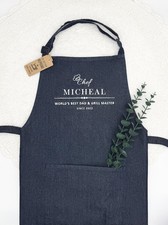Custom Embroidered Chef Apron Personalized Denim Cooking Gift