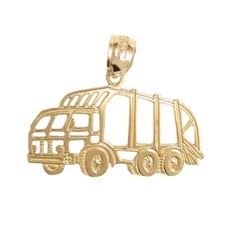 New 14k Yellow Gold Dump Truck Pendant