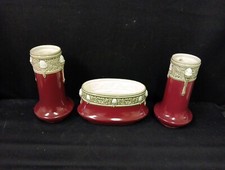 GARNITURE DE CHEMINEE  BARBOTINE FIN XIX LILLE FIVES