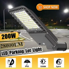 200/300W LED Parking Lot Light with Dusk-to-Dawn Photocell Commercial Area Light