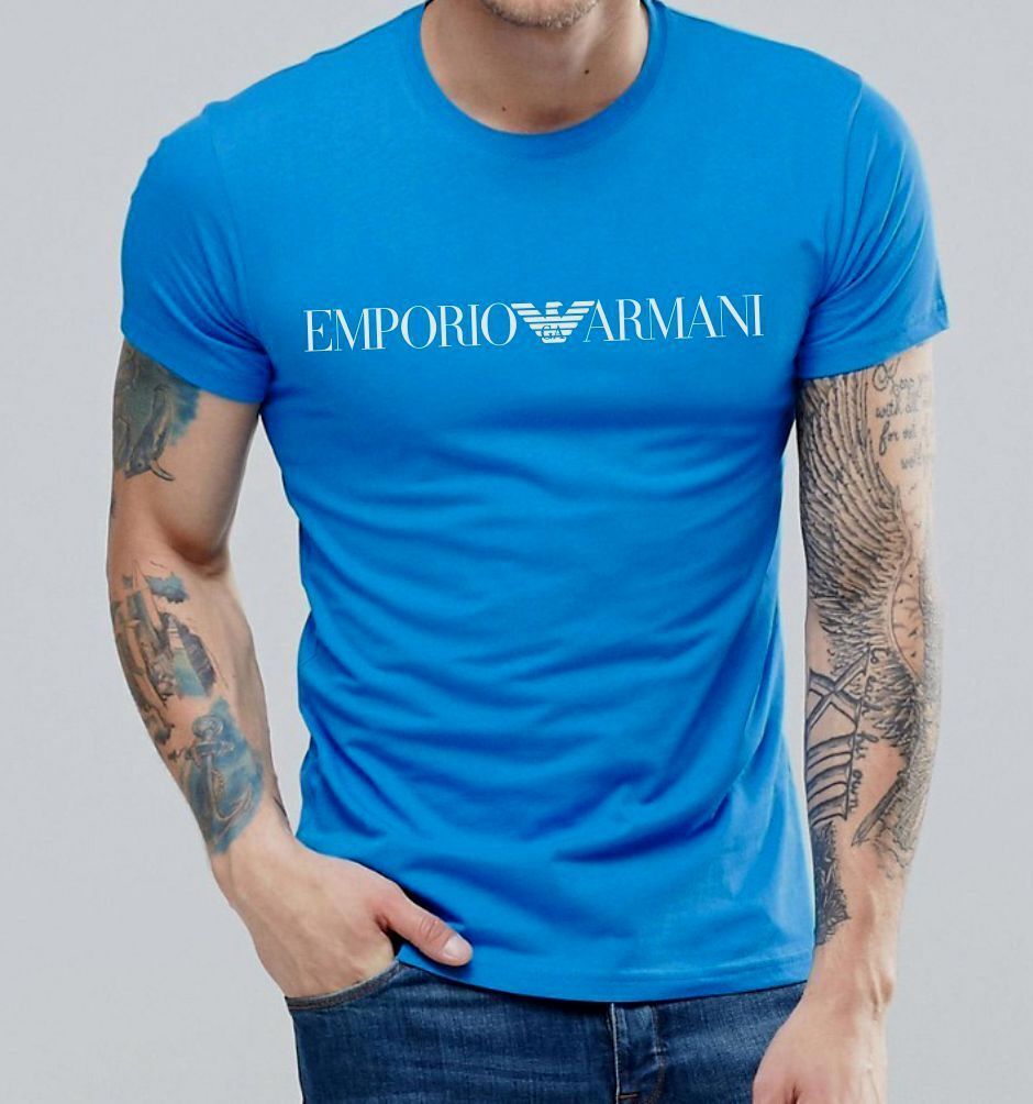 EMPORIO ARMANI New Blue Men's Muscle fit T-shirt Size: M L XL EA Chest