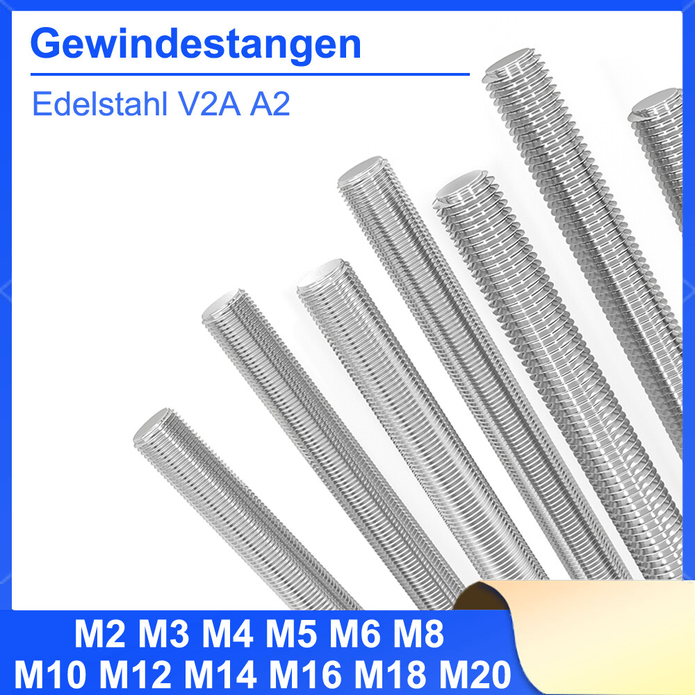 1 Stück Gewindestange DIN 976-1 Edelstahl A2 M20 X 1000