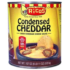Ricos Condensed Cheddar Cheese Sauce 107 oz Can – Bulk Nacho Cheese Dip.