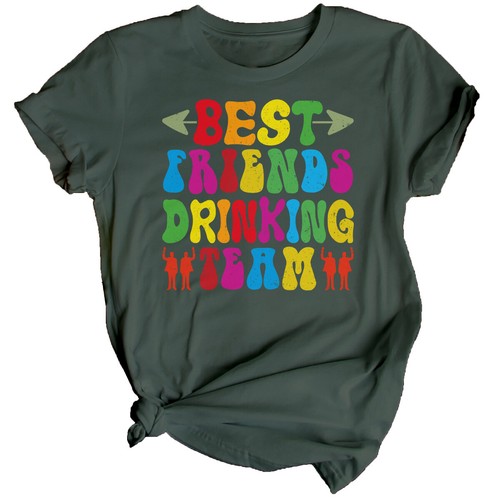 T-Shirt Donna Drinking Team Best Friends Day Bestia BFF Maglietta Amicizia #BFD - Foto 15 di 32