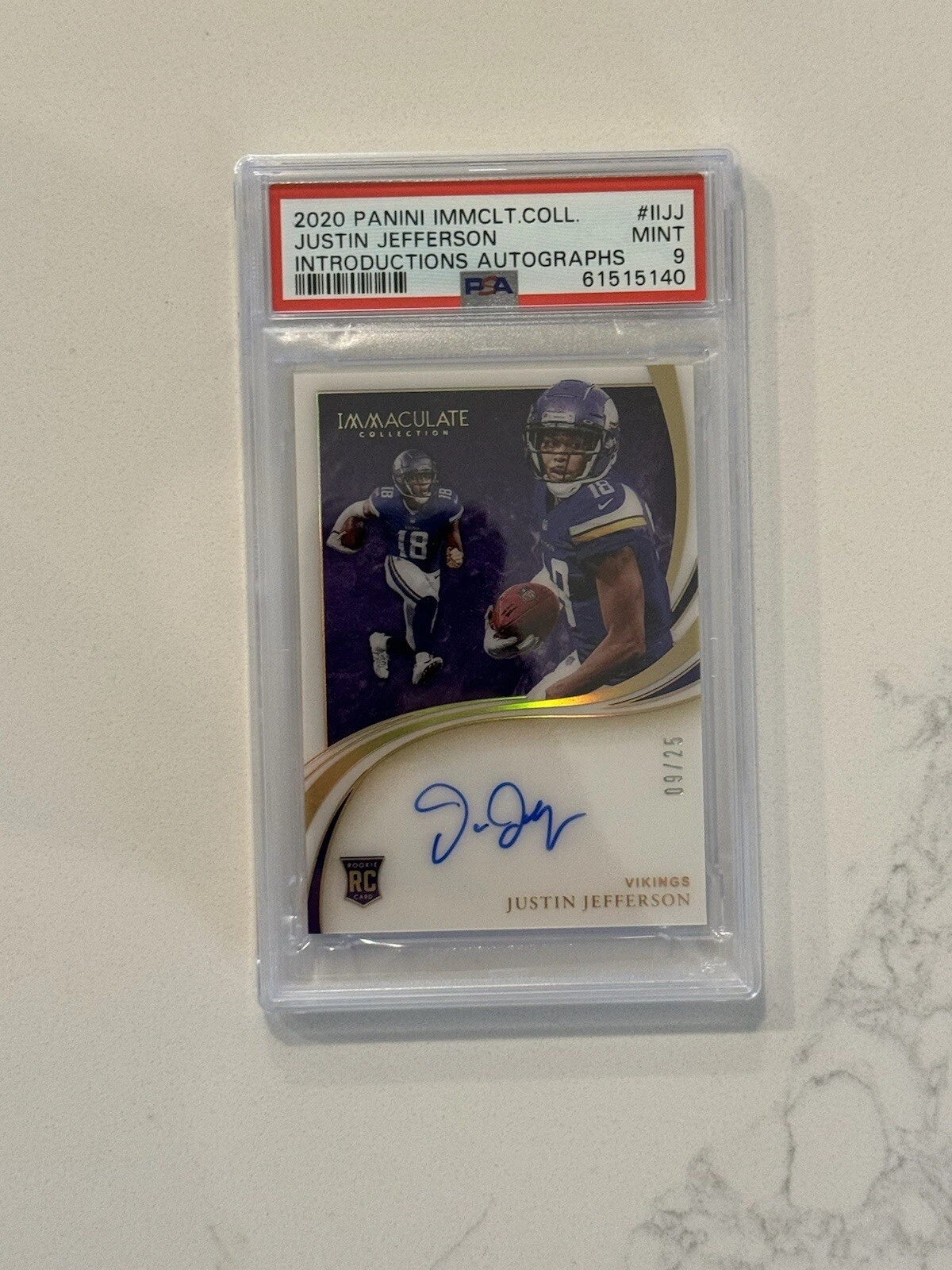 Justin Jefferson Panini Immaculate Collection Introductions Autographs #IIJJ Base