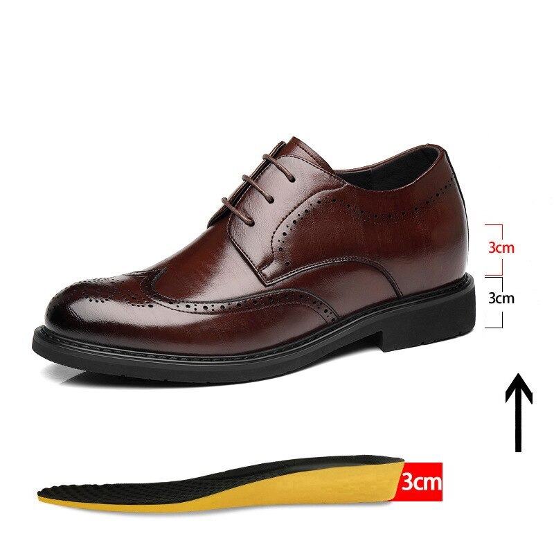 SAOLA Scarpa Uomo Wed 6CM Uomo Pelle Business Oxford Altezza 8CM Uomo Scarpa Moda