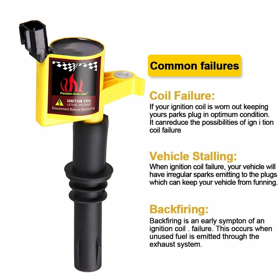 Bobinas de encendido DG511 8 paquetes para Ford 2004 2005 2006 2007 2008 F-150 4,6/5,4 L V8 Foto 3 de 4