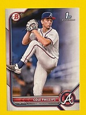 COLE PHILLIPS 2022 Bowman Draft 1st Bowman Prospect #BD-90 Atlanta Braves
