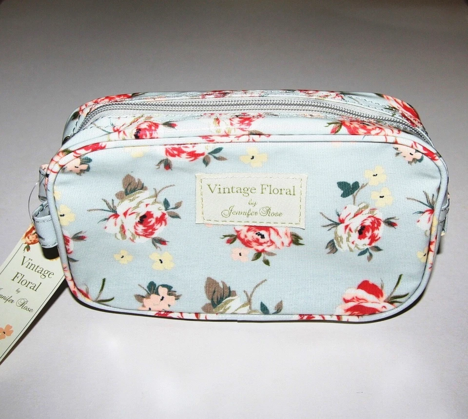 " Vintage Floral " WASH Kosmetiktasche KLEIN Wachstuch Jennifer Rose Design NEU