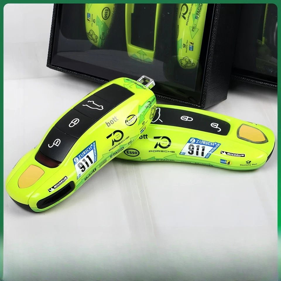 Capa chaveiro verde brilhante para Porsche Cayenne Panamera Macan 718 911 - Imagem 3 de 4