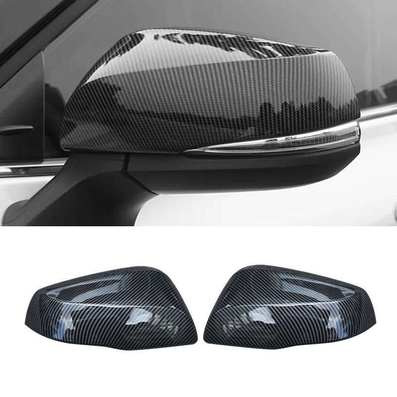Carbon Fiber Rearview Mirror Cover Trim 2X For Toyota Grand Highlander 2024 2025