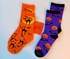 Halloween ladies socks 2 pair HUFFMAN MILLS, INC. Bats or Cats