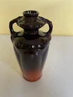 Weller-Floretta - Hand Painted Glaze Vase - Floral Design on Top - 2 Handle