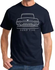 1960 Ford F100 Pickup Truck Classic Front End Design Tshirt NEW