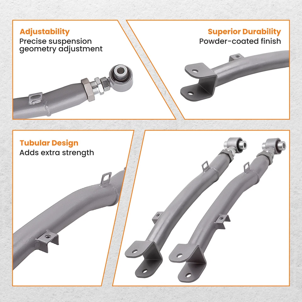 6 Pieces Rear Lateral Link + Trailing Arms for Subaru Impreza WRX STi GC8 GDA - Image 2 of 4