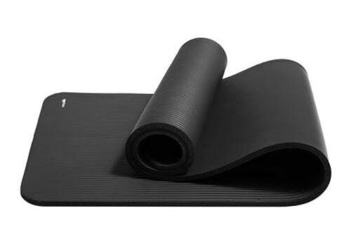 AMAZON BASICS 1/2" THICK EXERCISE YOGA MAT W/ CARRYING STRAP BLACK NEW!!! - Picture 3 of 5
