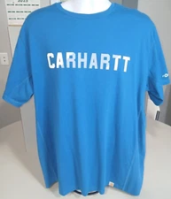 Carhartt Mens Force Relaxed Fit Midweight Short Sleeve Graphic Tee Blue XL