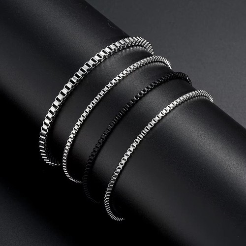 4Pcs Stainless Steel Cuban Chain Bracelets Men Silver Adjustable Jewelry - Picture 11 of 24