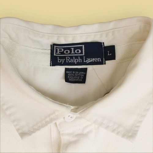 Polo Ralph Lauren White/Blue RLPC Embroidered Block Stripe Rugby Shirt L - Picture 6 of 6