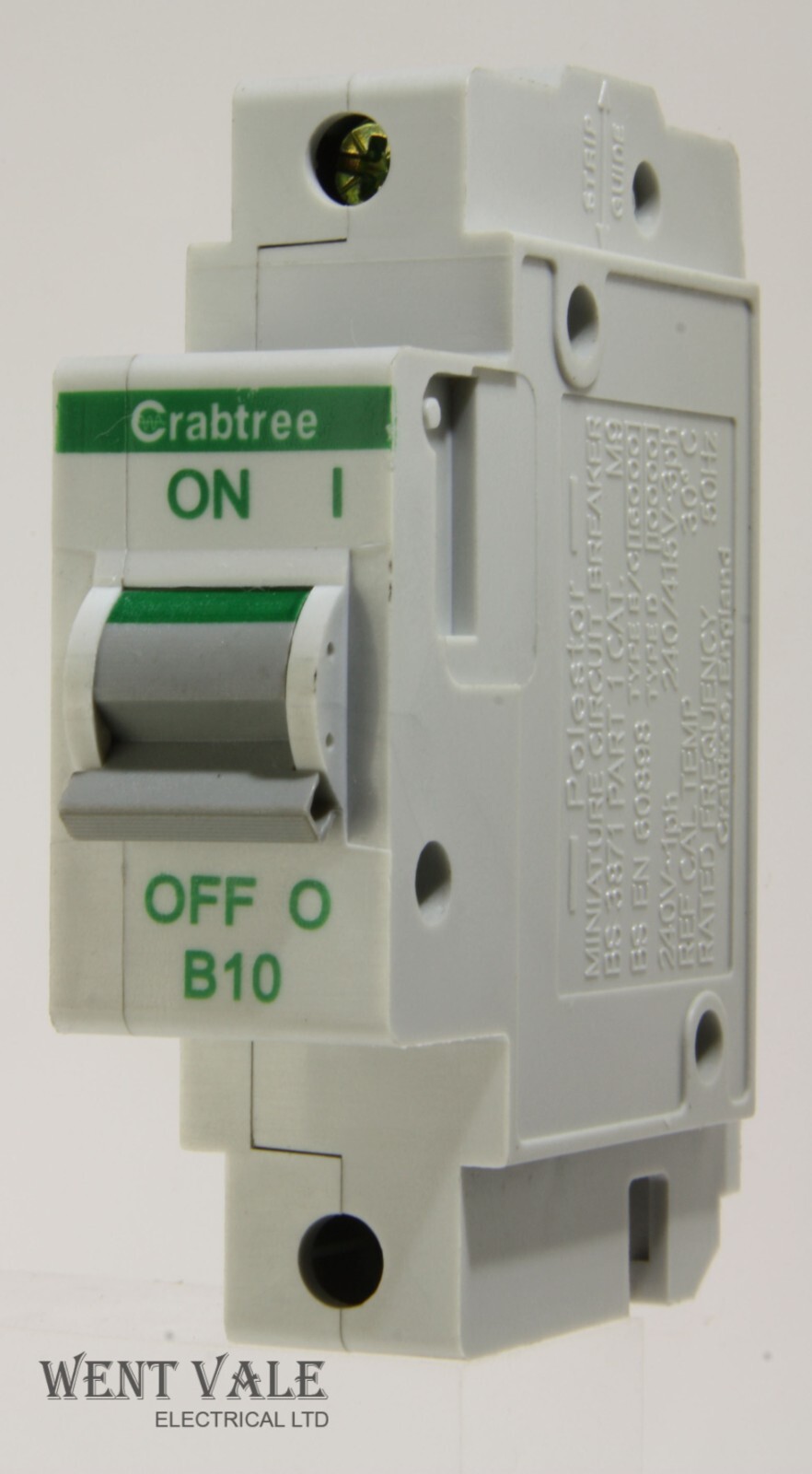 Crabtree Polestar - 60B/10 - 6a Type B Single Pole MCB Used