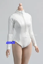 1/6 White Tight Zippered Jumpsuit swimming Fit 12'' Female PH Figure Body Doll