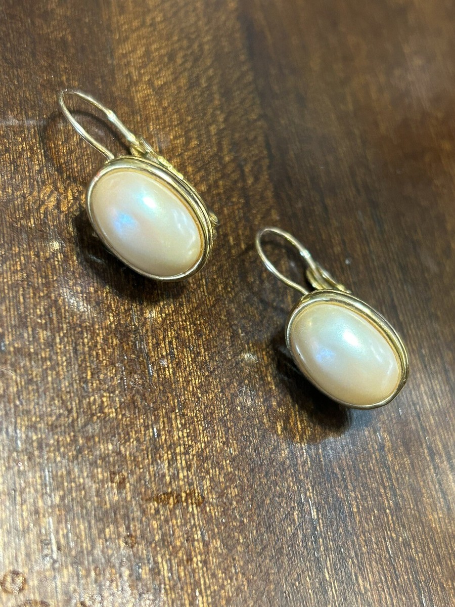 LCI Marked - (Liz Claiborne) - Gold-tone Stone Faux Pearl