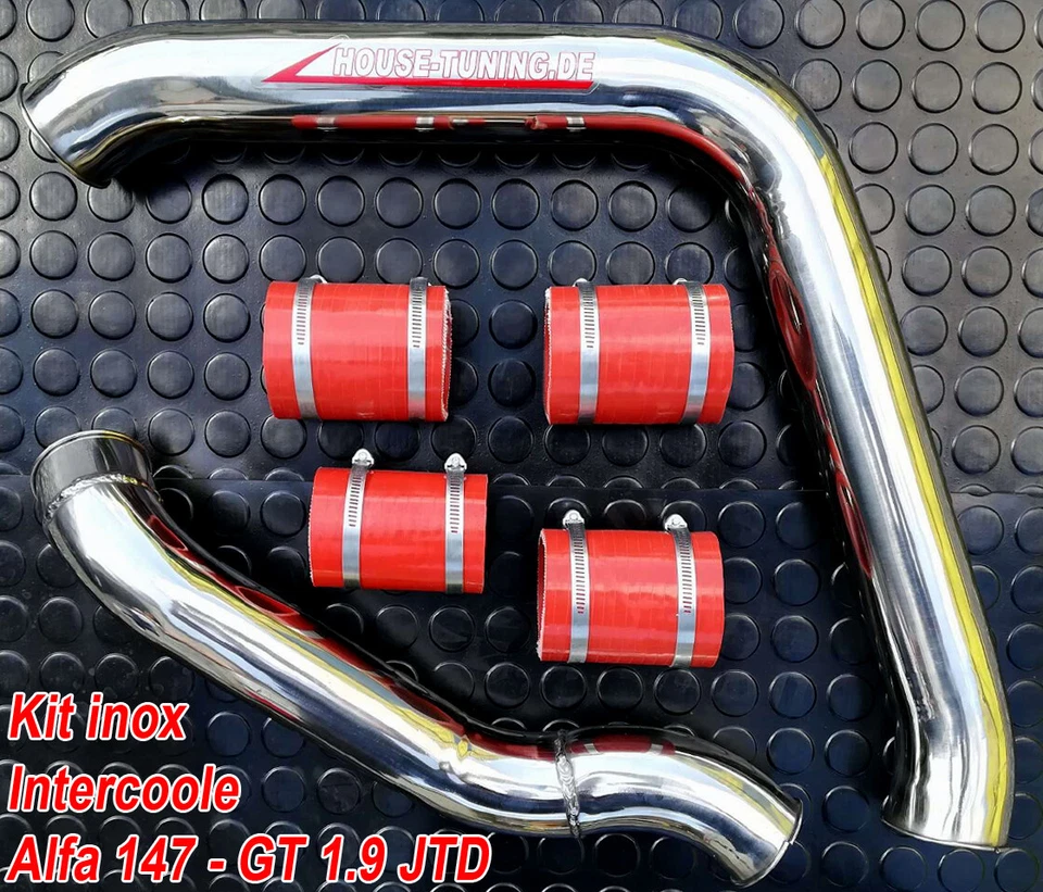 HOUSE TUNING TUBI INOX INTERCOOLER RED ALFA 147 156 GT 1.9 JTD 115 120 140 150 170 CV T13