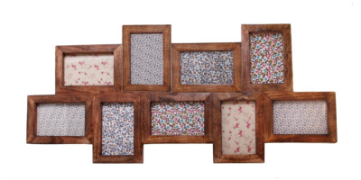 Sass & Belle 9 neun Multi Bilderrahmen Rahmen groß dunkles Mangoholz Landhausstil