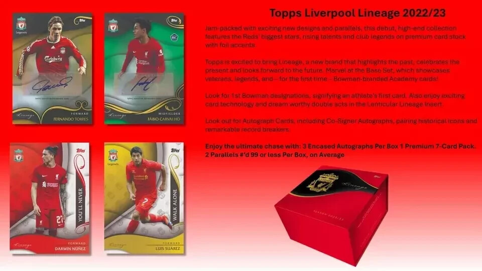 2022-23 Topps Liverpool Lineage Soccer Factory Sealed Hobby