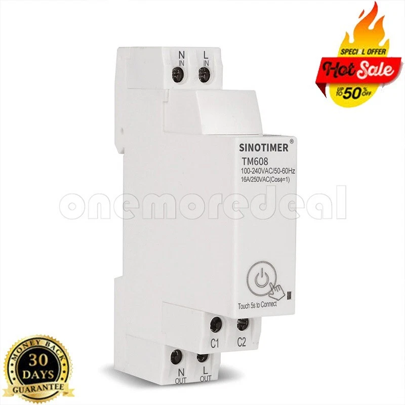 TM608 1*Phase Digital Timer Switch Remote WIFI Control Programmer AC110V 220V