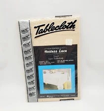 NEW Hostess Lace Vinyl Tablecloth 54" X 72" Oblong Vintage 1986
