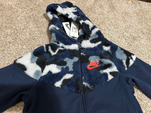New Nike Sportswear Kids Boys Navy Hoodie Sweater Jacket M - Picture 2 of 4