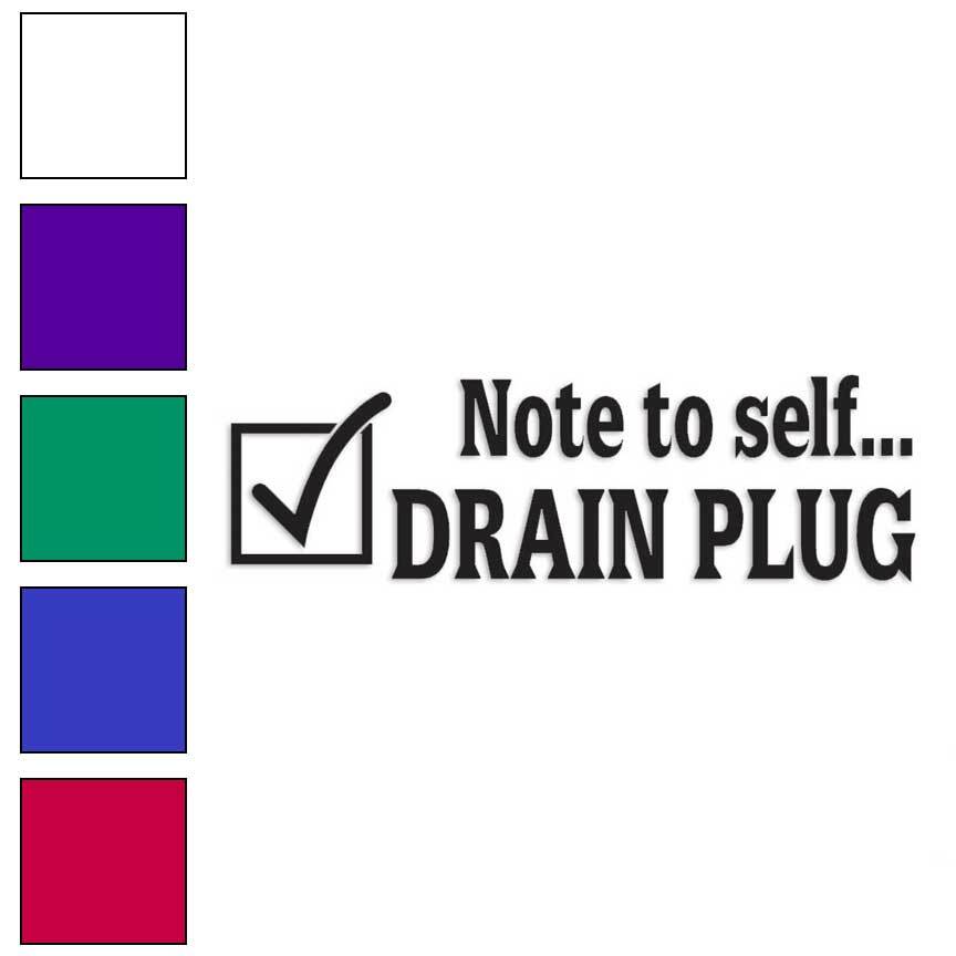 Self-Draining Fishing Note Plug Sticker in Multiple Colors & Sizes #1801
