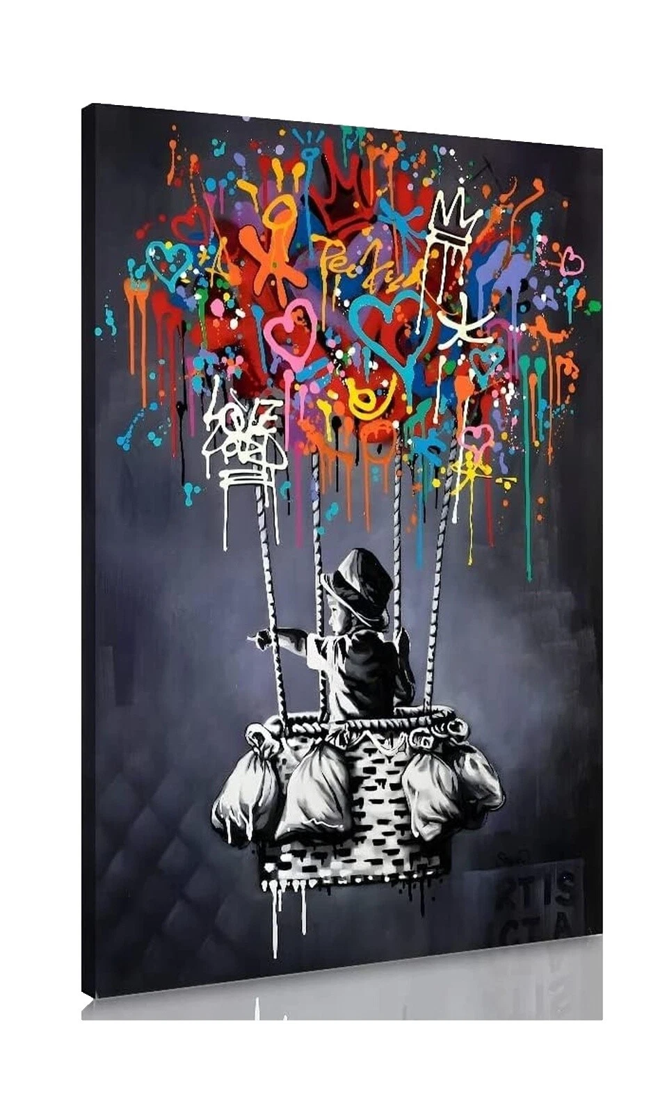 Banksy Abstrato com Moldura Home Décor Pôsteres e Gravuras