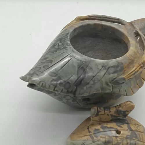VTG Disphyllum Fossil Stone, Scholar Miniature Teapot Chinese Yixing Caterpillar - Picture 8 of 10