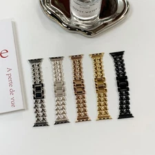 Stainless Steel Metal for Apple Watch Series Ultra 8-1 SE Luxury Loop