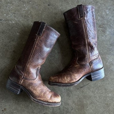 Vintage 70 s Code West Brown Leather Campus Cowboy Boots | Men s 7.5 / Wmns 9.5