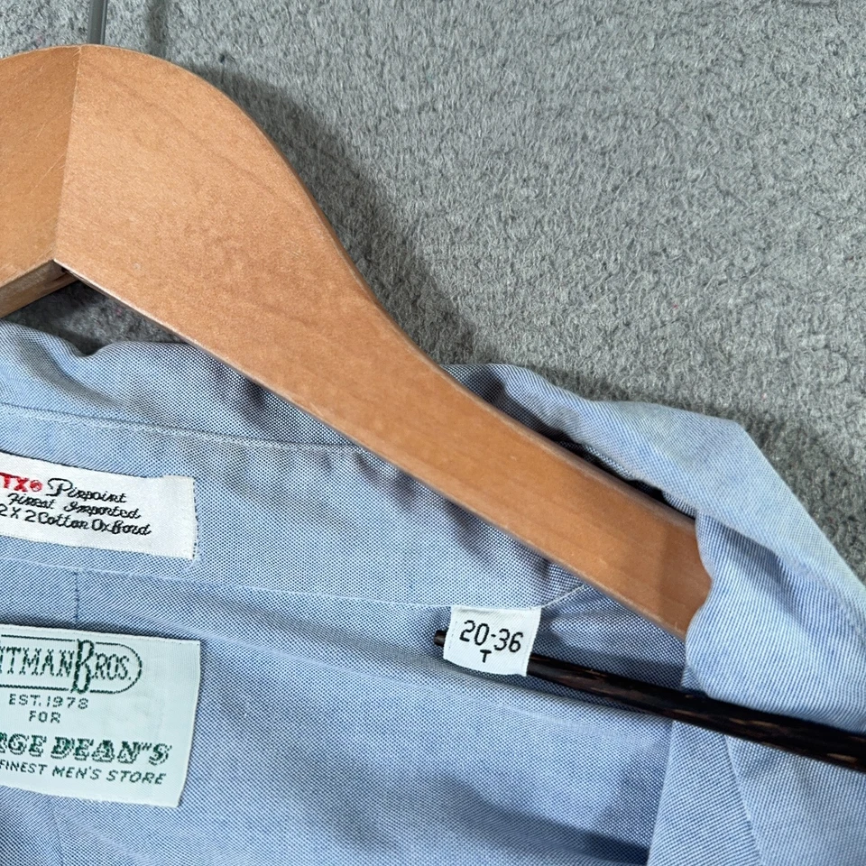 Camisa Oxford Vintage Gitman Bros Pinpoint Para Hombre 20/36T 3XL Grande Alta Larga EE. UU. Foto 4 de 4