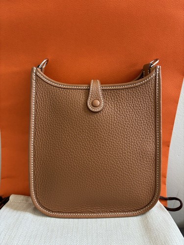 NEW HERMES Gold Clemence PHW Palladium Mini Evelyne TPM Receipt - Picture 3 of 13