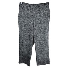 Alfred Dunner Petite Womens Black White Geometric Print Straight Leg Pants 10P