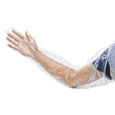 Disposable Dressing Gutting Gloves Plastic Full Arm Shoulder Length 35.5inch