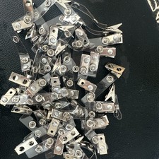 METAL OFFICE BADGE CLIPS WITH PVC SNAP STRAPS, 40 pcs NEW