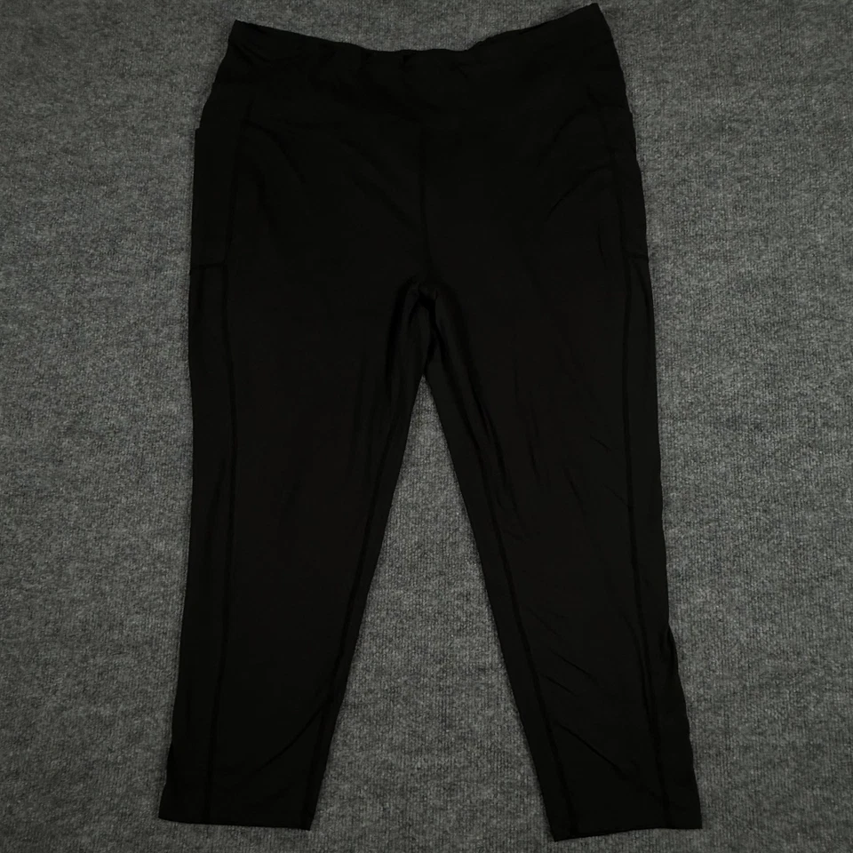 Rise by LuLaRoe 紧身裤女式 3X 黑色高腰弹力口袋运动服健身房 — 第 2/4 张图片